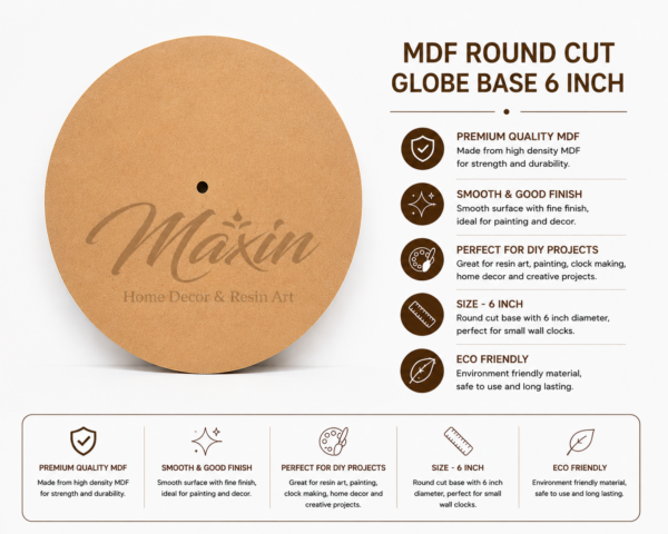 MDF Round Cut Clock Base - 6 inch
